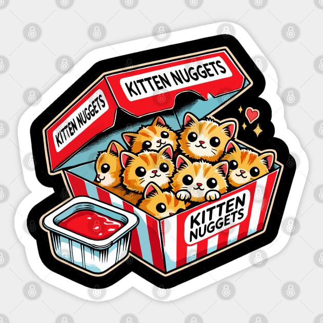 Kitten Nuggets Funny Cat Meme Sticker by creative